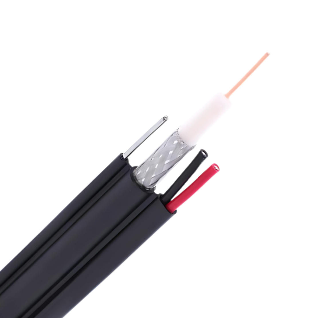 Коаксиален кабел RG6/96CCS + 2x0.5CU + Messenger 1.3mm