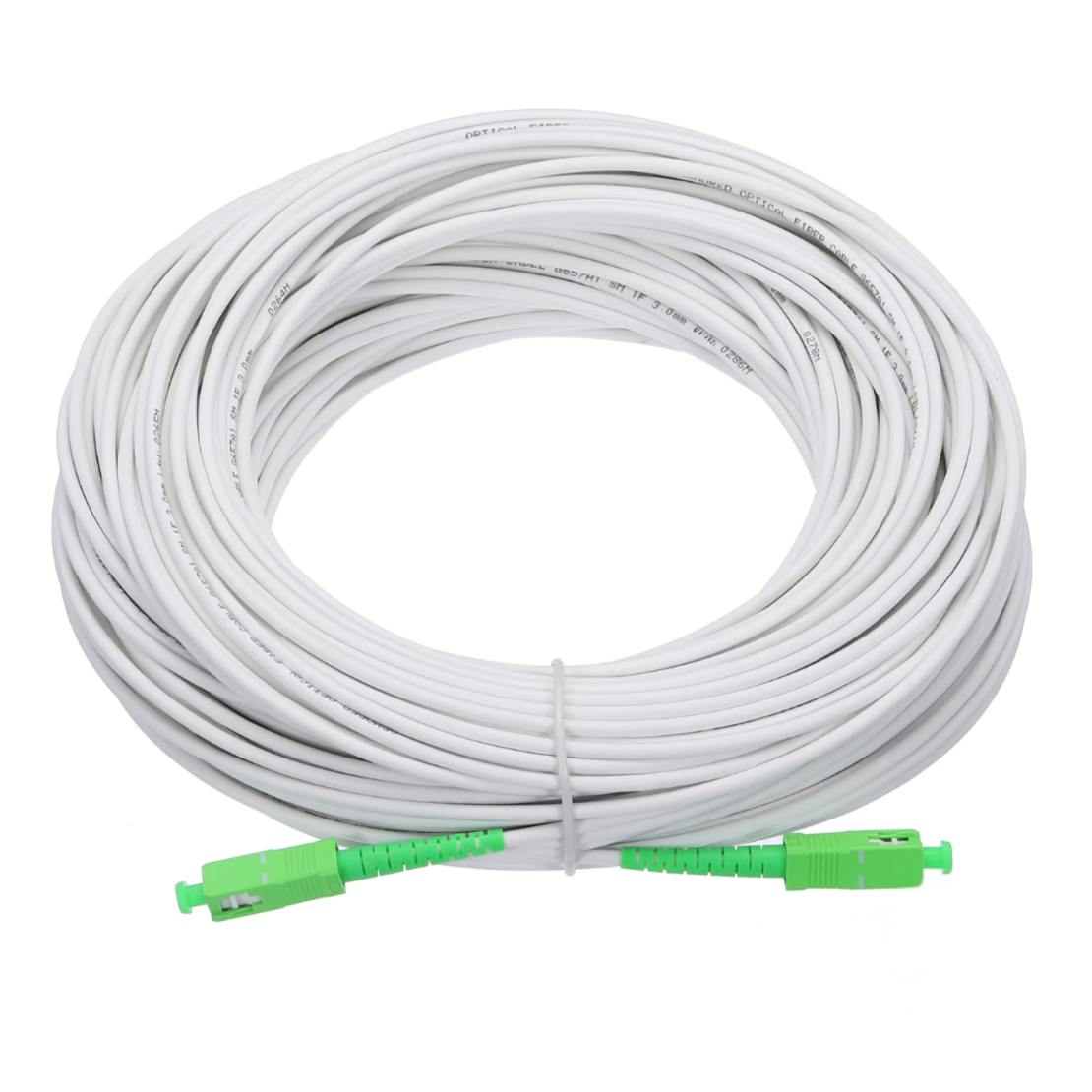 Fiber Optic Patch Cord SC/APC-SC/APC SM, Simplex 30m, TPU, бял