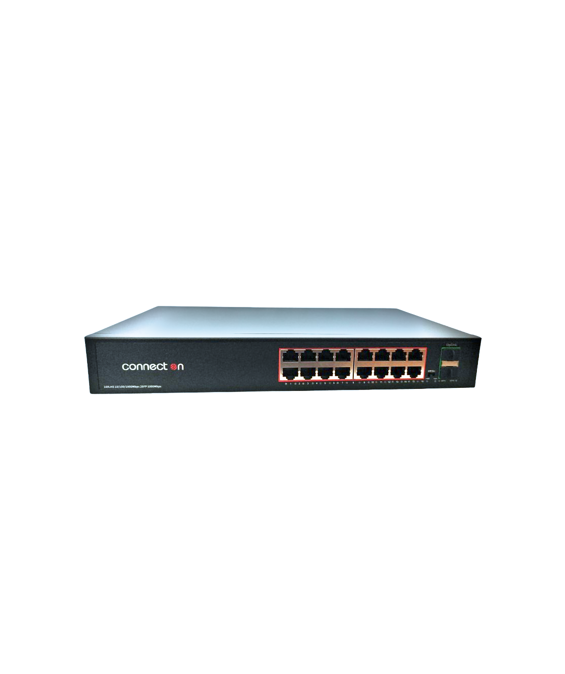 Суич Connect On 16-port 10/100/1000Mbps, 2xSFP, неуправляем, Rackmount