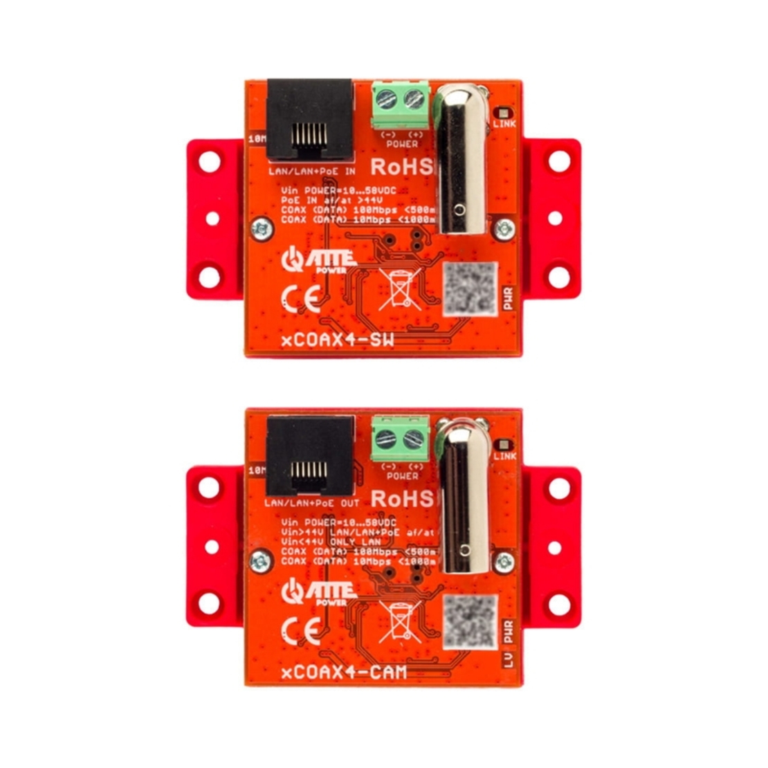 Конвертор PoE през коаксиален кабел до 1000m - ATTE Power xCOAX4-SET