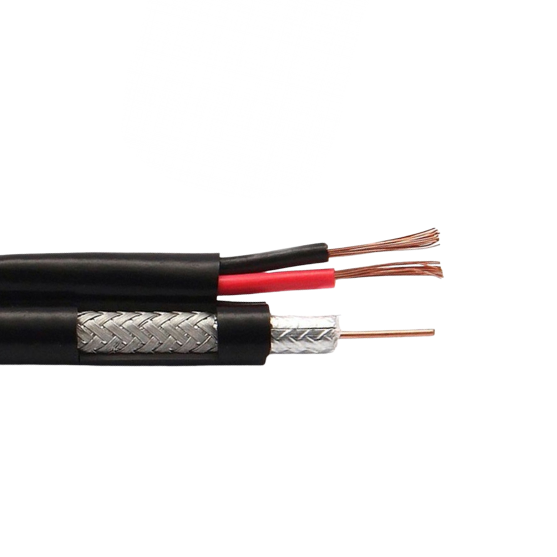 Коаксиален кабел RG59 CU + 2x0,50mm CU - ЧЕРЕН