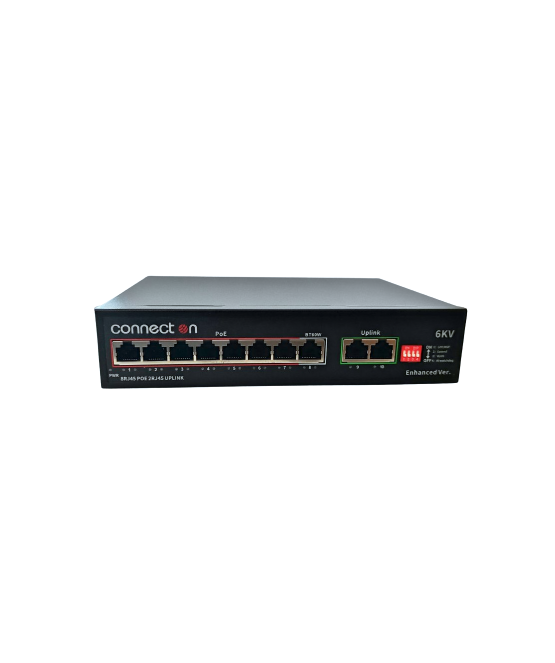 Hi-PoE Суич 10/100, 8 ports + 2 Uplink, 2.0Gbps IEEE802.3af/at, 120W, 250m