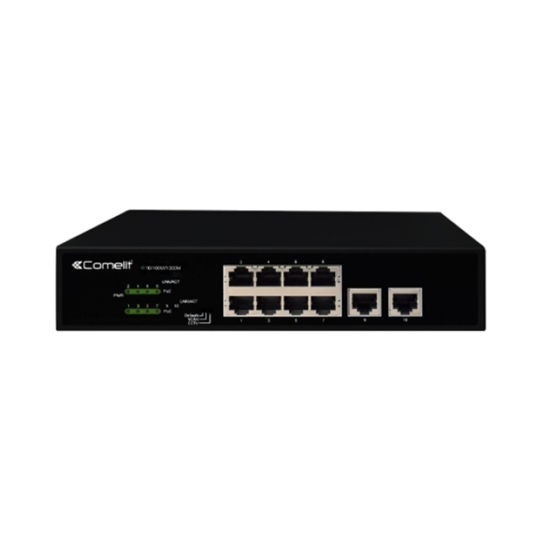 PoE мрежов суич, 8 порта + 2 uplink (Gigabit Ethernet) - Comelit IPSWP10N01A