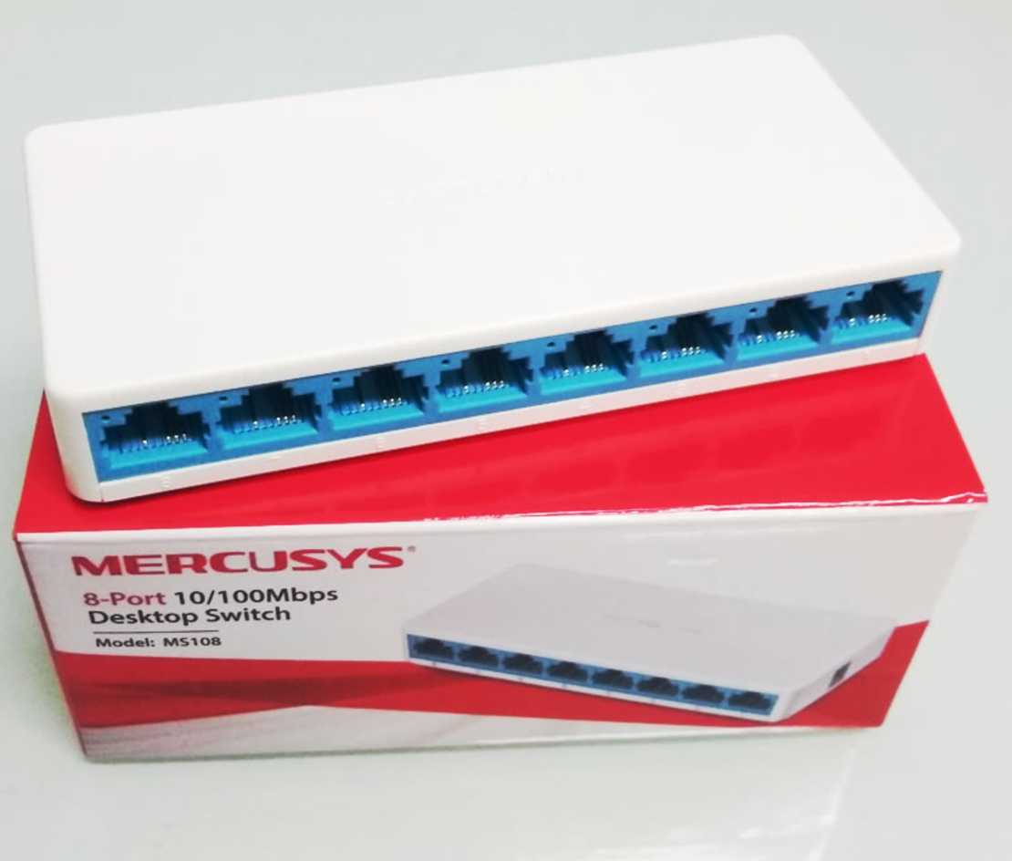 Суич Mercusys MS108, 8-порта 10/100Mbps + ЗАХРАНВАНЕ
