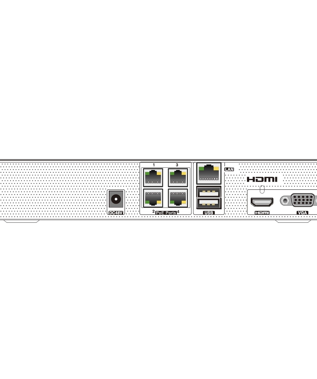 NVR TVT 4CH TD-3004H1-4P-B1-B 64Mbps, 1xHDD, POE