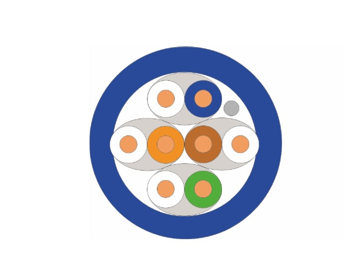 Кабел U/FTP LSHF cat.6 BKT 455 wire blue 23AWG Eca