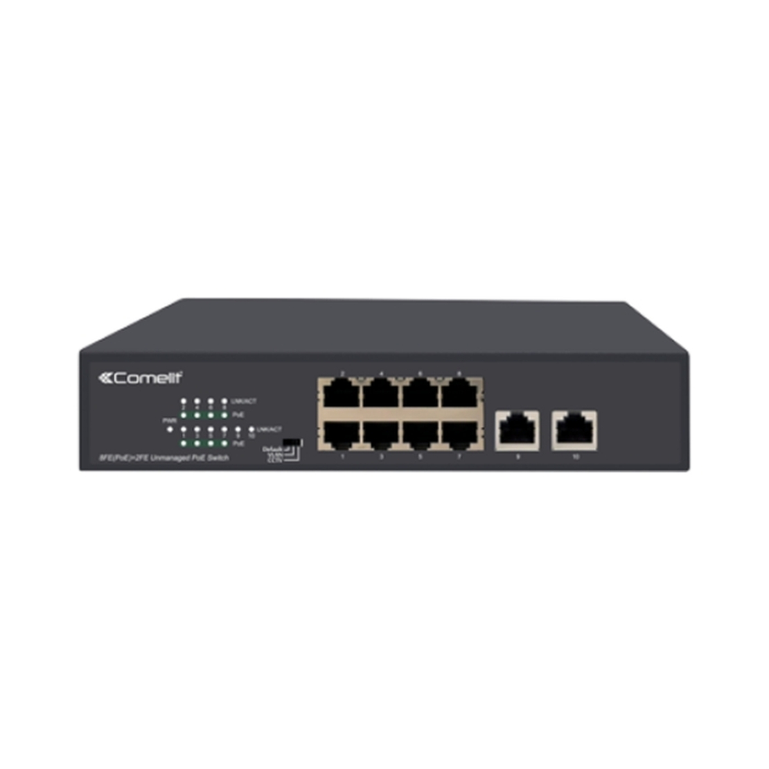 PoE мрежов суич, 8 порта + 2 uplink (10/100 Mbps) - Comelit IPSWP08N100A