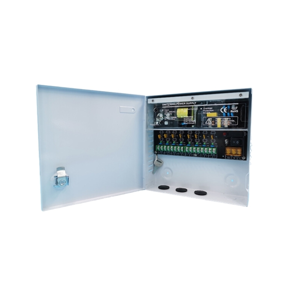 Захранващ блок 12V/5A 8 изхода метална кутия - ANDGOOD SIWD1205-08C