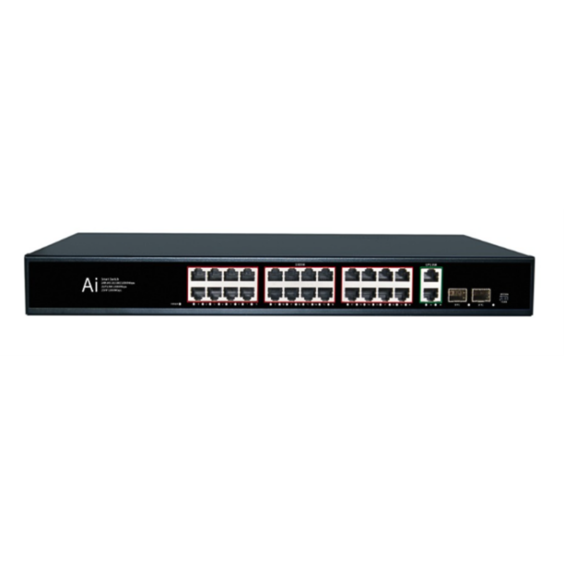 24 портов 10/100/1000M POE Суич ConnectOn (2 uplink +2 SFP)