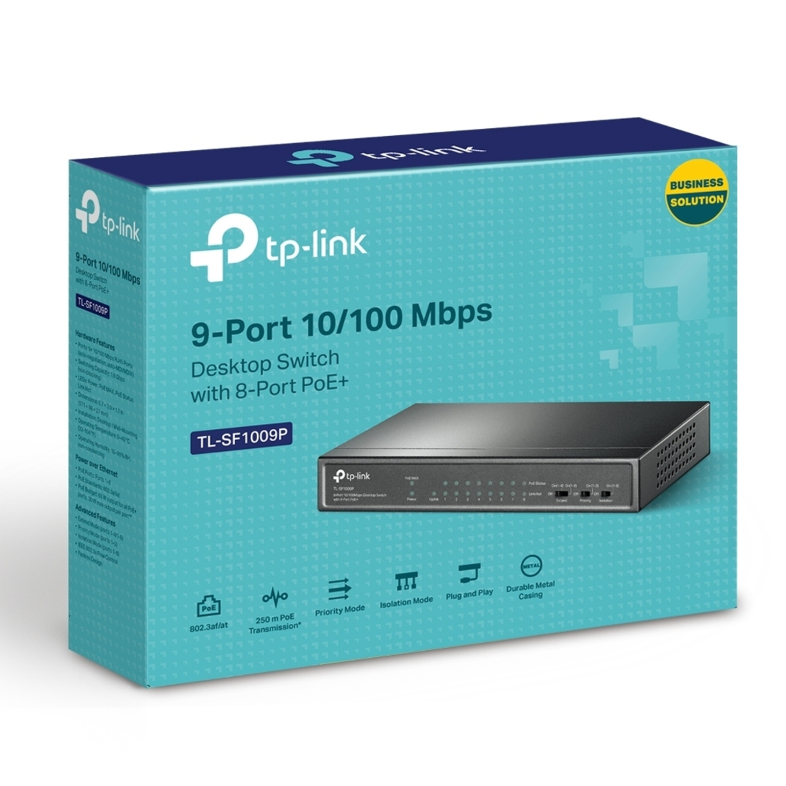 9-портов 10/100Mbps Desktop Switch с 8-Port PoE+ - Omada by TP-Link SF1009P