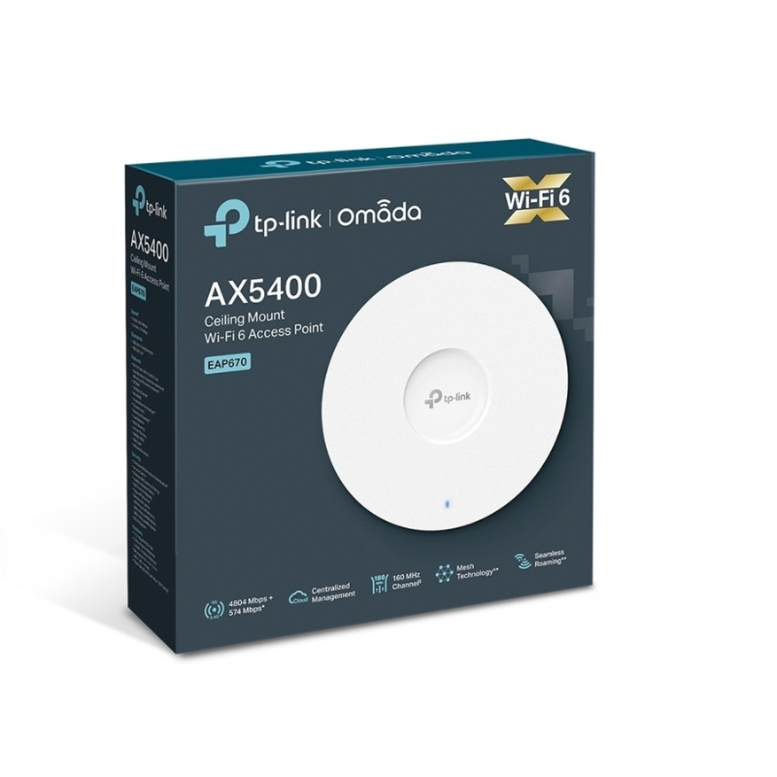 WiFi 6 AX5400 точка за достъп за таванен монтаж - Omada by TP-Link EAP670