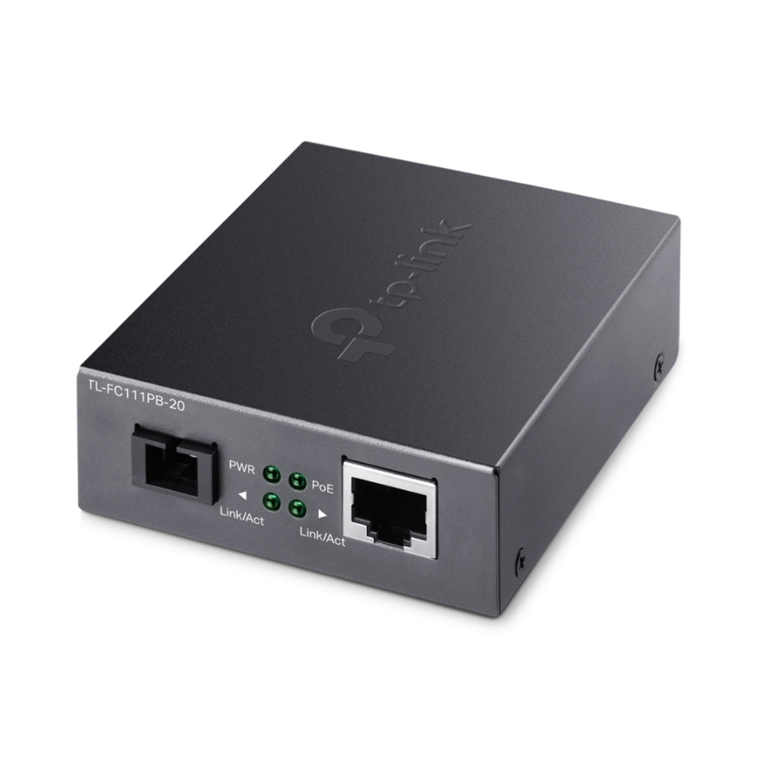 Медиен конвертор, 10/100 Mbps WDM 20км, 1 Poe порт, SC конектор, Сингъл мод - Omada by TP-Link FC111PB-20