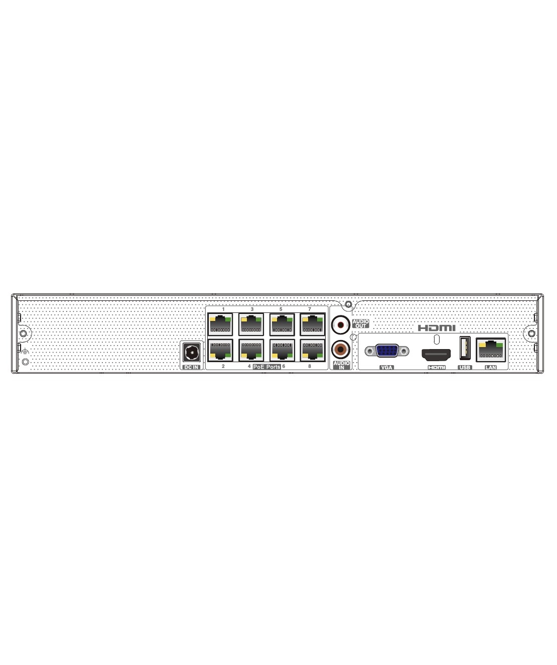 NVR TVT 8CH TD-3108H1-8P-B2-B 80Mbps, 1xHDD, POE