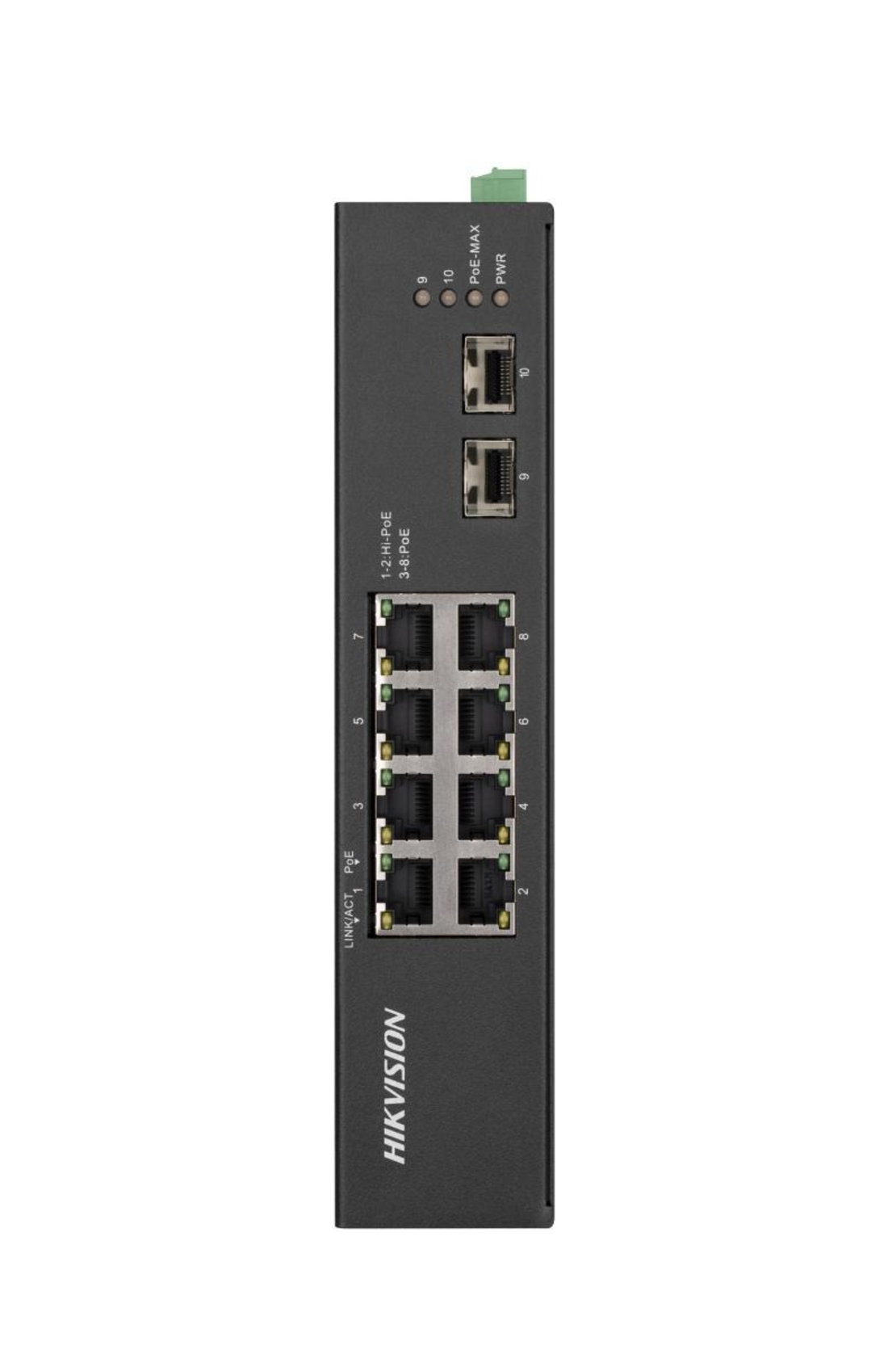 PoE Суич HikVision DS-3T0510HP-E/HS, 6 × gigabit PoE RJ45 ports, 2 × gigabit Hi-PoE RJ45 ports and 2 × gigabit SFP