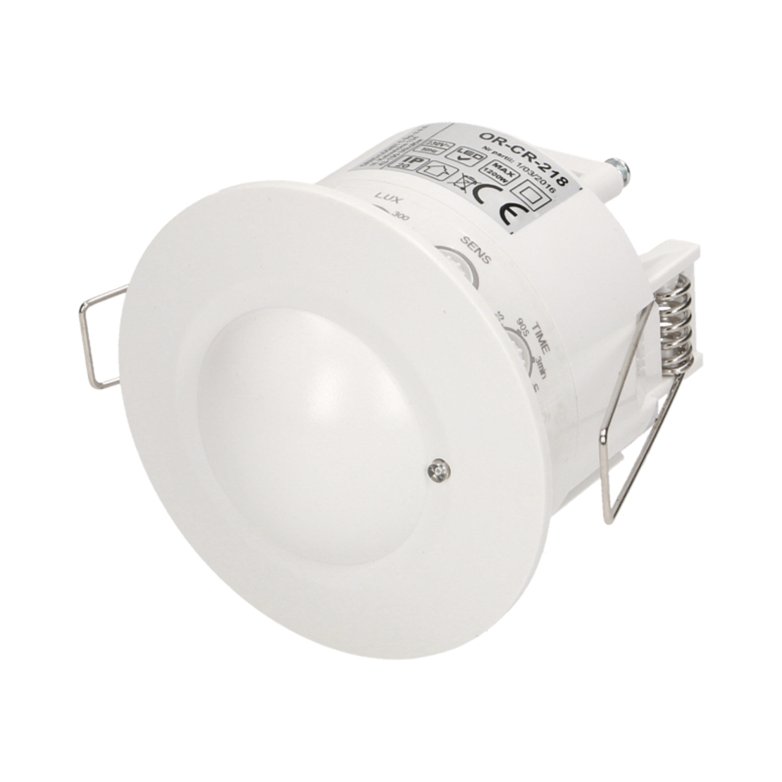 Детектор MW за вграждане в окачен таван 360° Ф 8 m 1200W IP20 LED 300W - ORNO 218 OR-CR-218