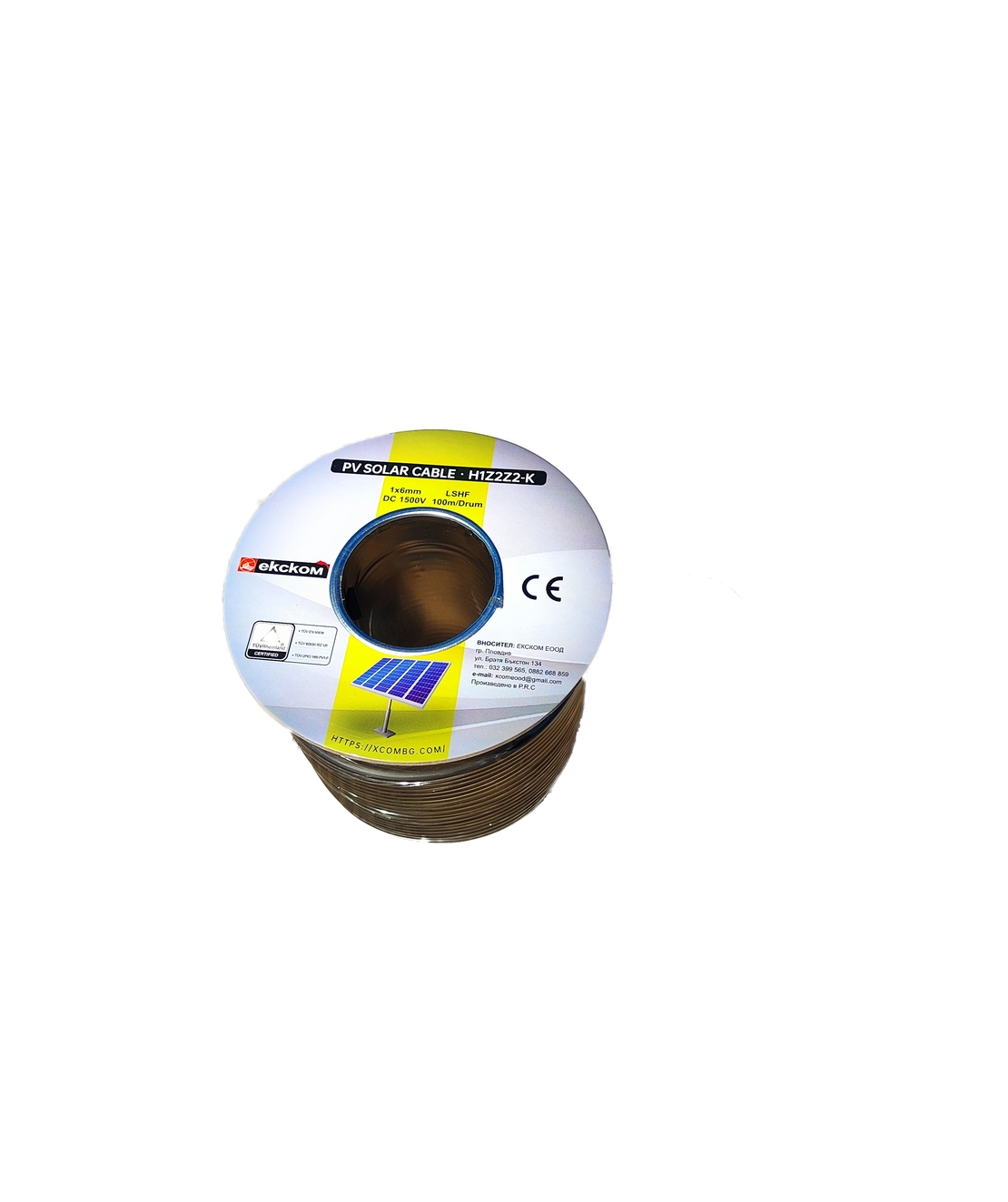 Соларен кабел 6mm², черен XLPO, 100м