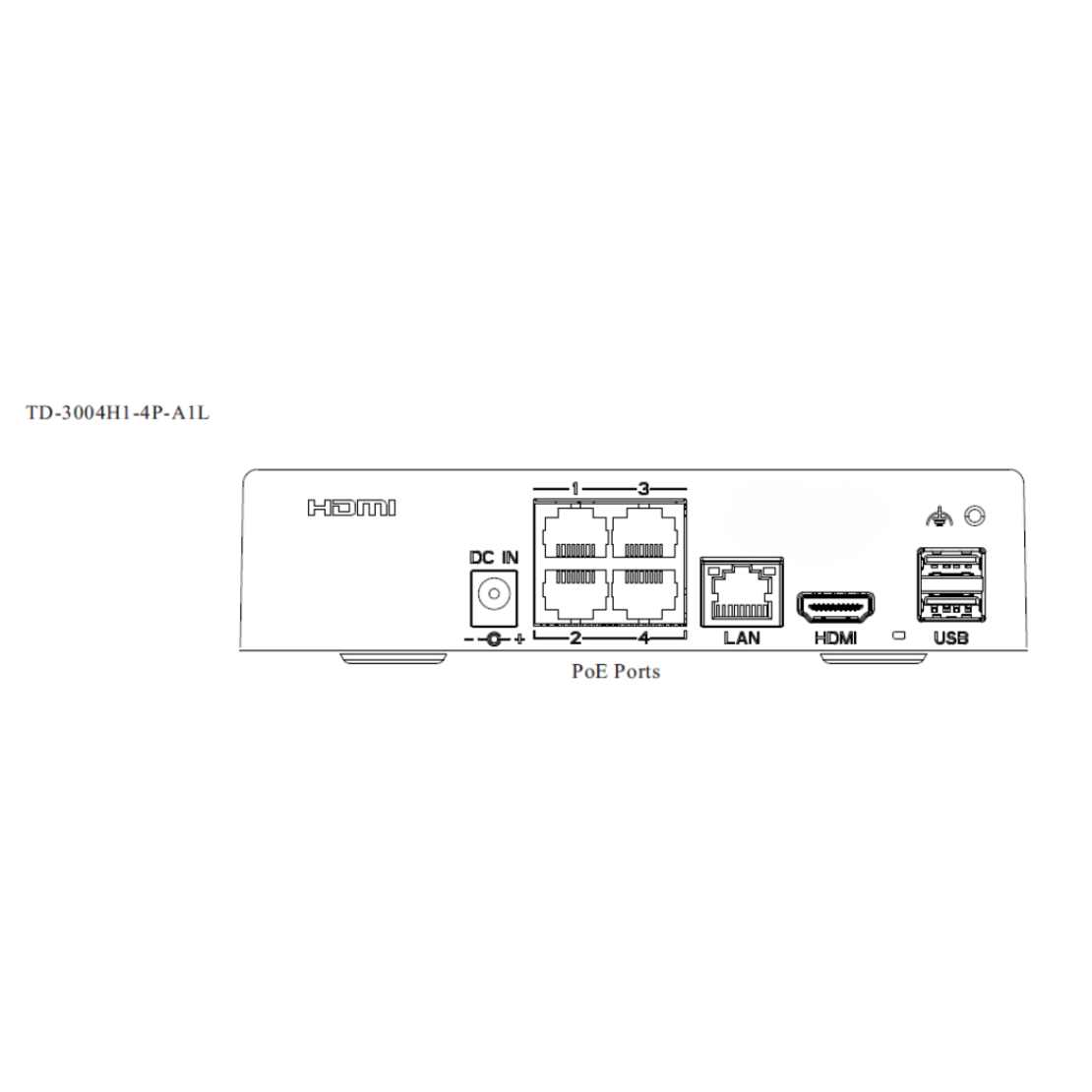 NVR TVT 4CH TD-3004H1-4P-A1L, 1xHDD, POE, no VGA
