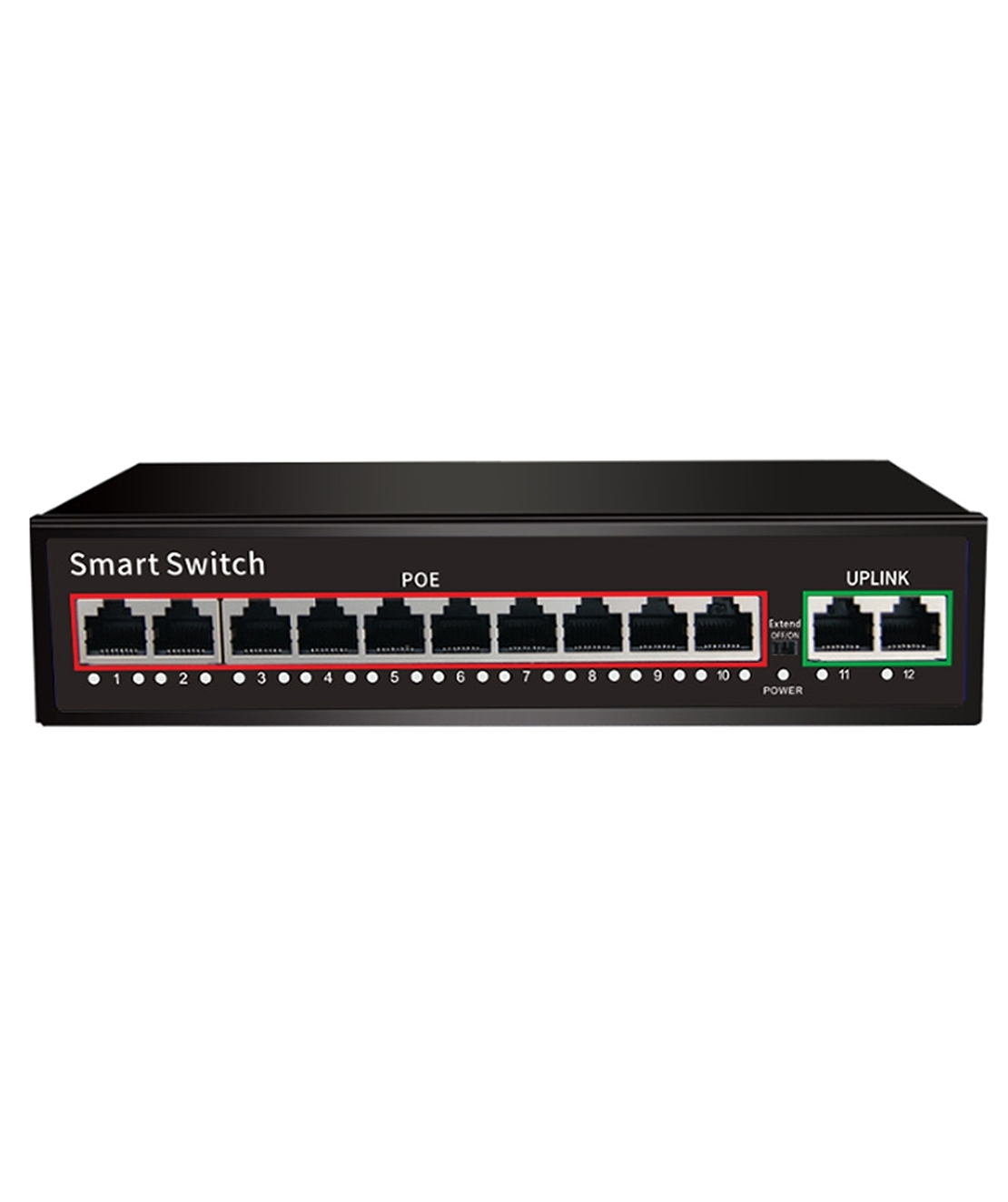 PoE Суич 10/100, 10 ports + 2 Uplink x 100Mbit, 2.4Gbps IEEE802.3af/at, 150W, 250m