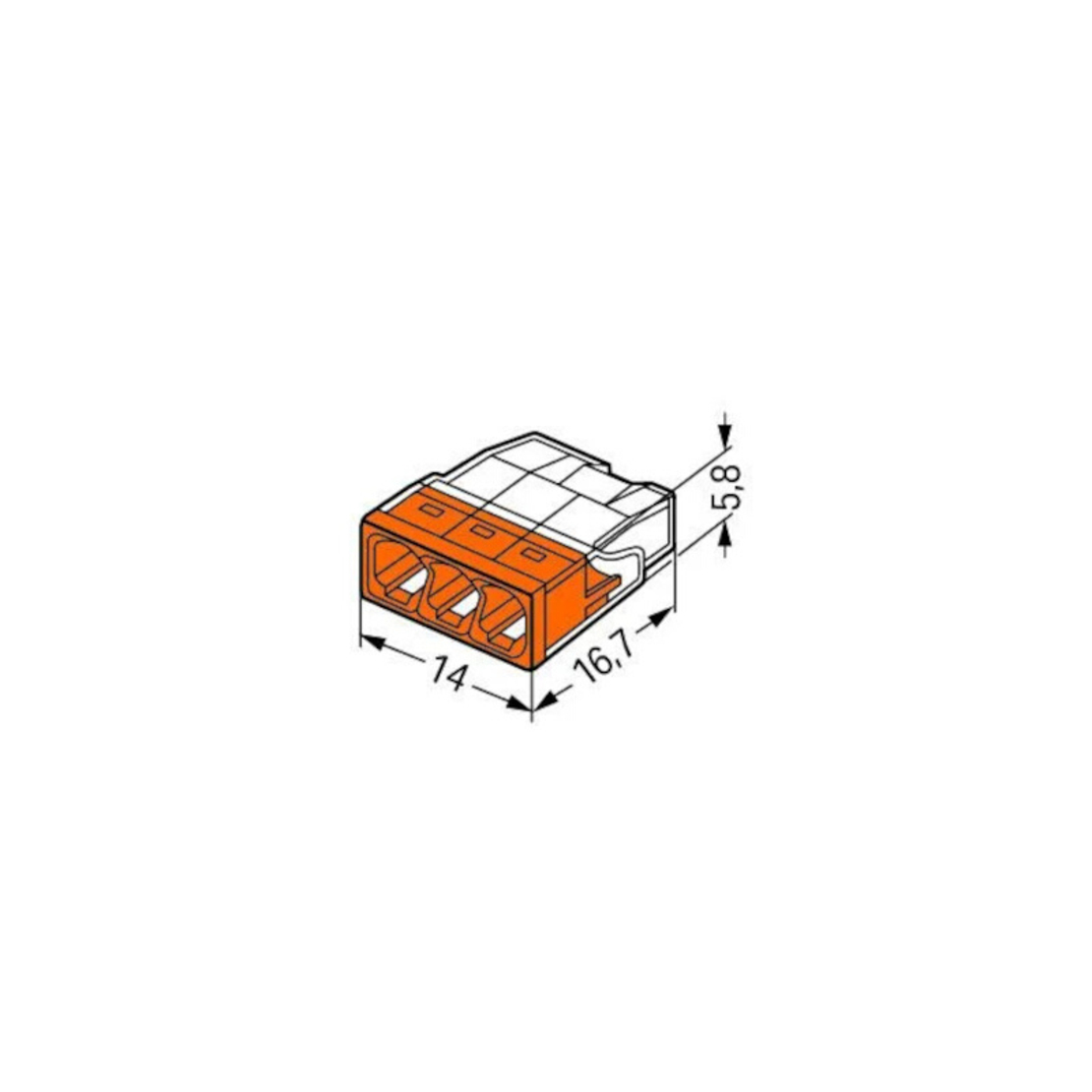 Бърза връзка Compact, за твърд проводник от 0,5 до 2,5 mm² - 3-ка - Wago Compact 2273-203