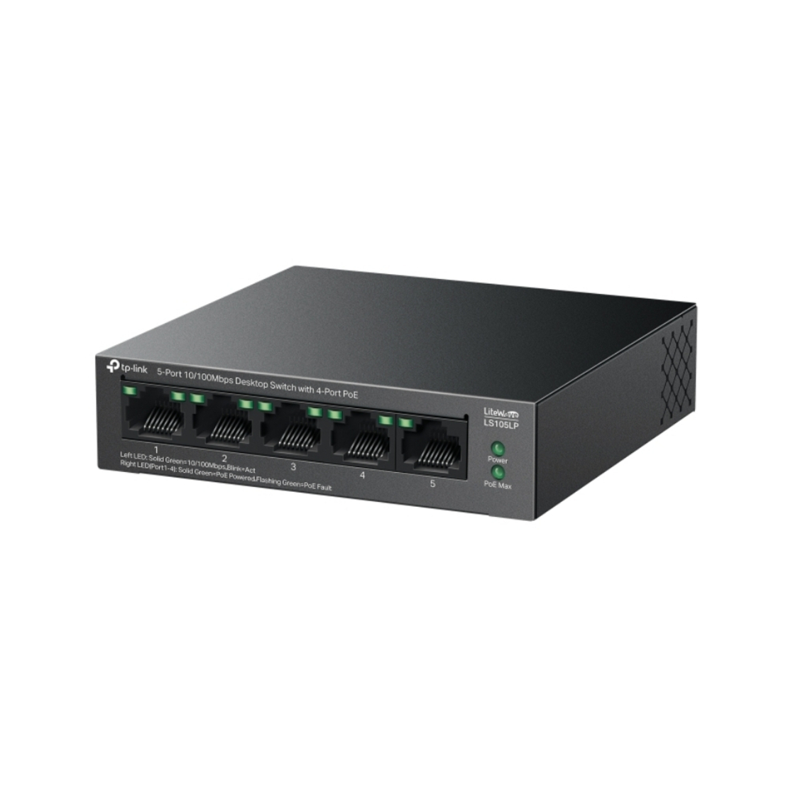 5-портов 10/100Mbps Desktop Switch с 4-порта PoE - Omada by TP-Link LS105LP