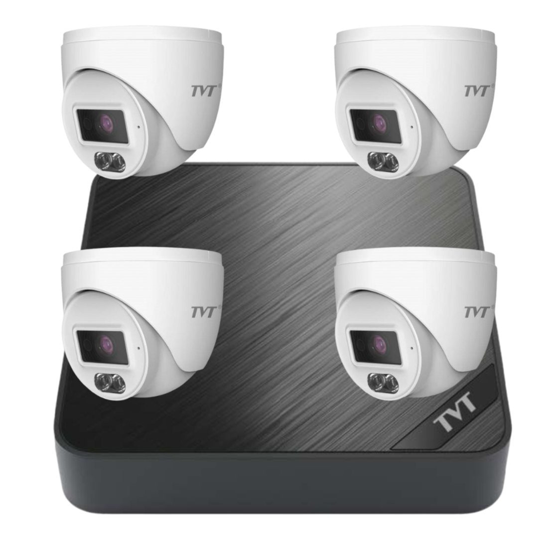 TVT комплект 4 куполни камери и NVR
