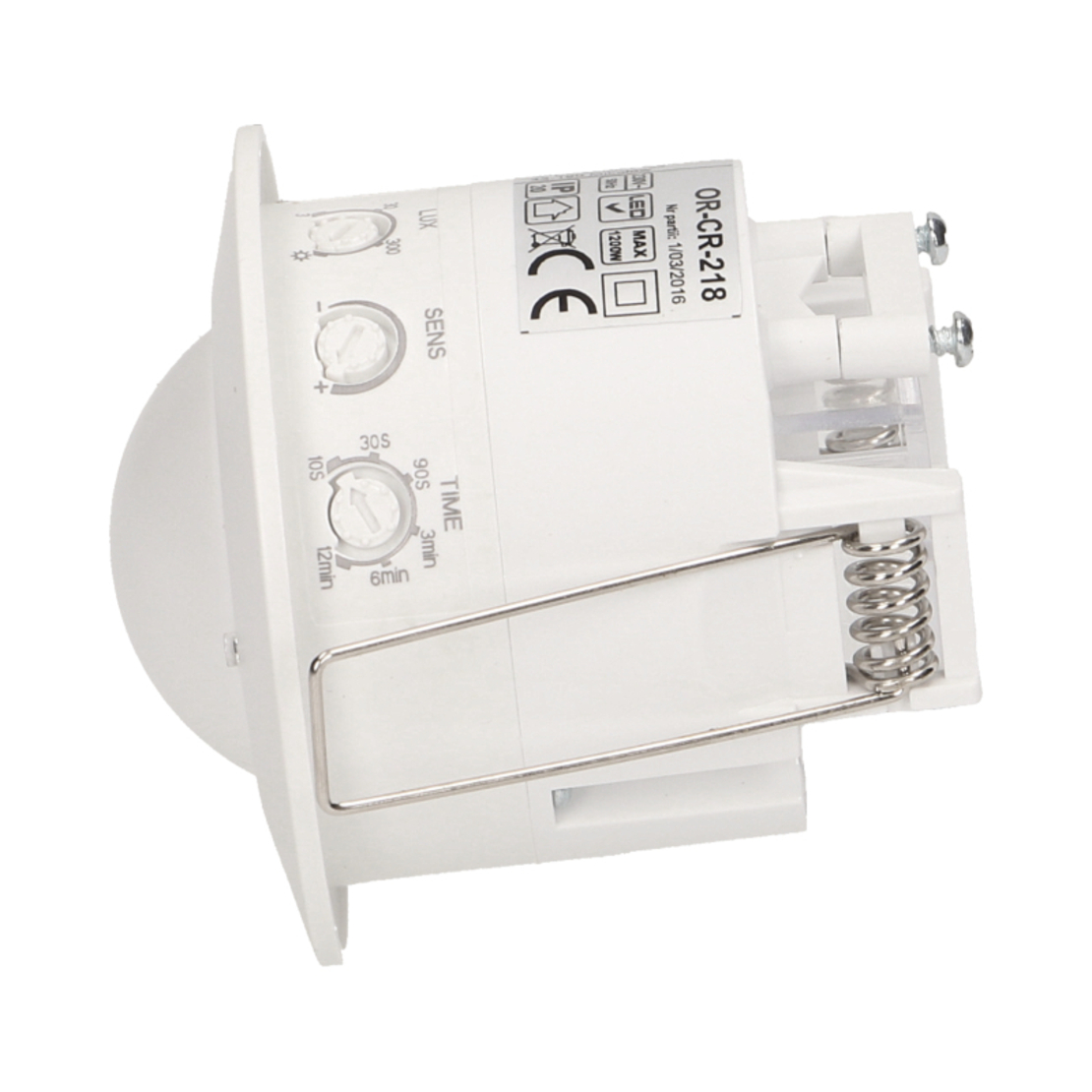 Детектор MW за вграждане в окачен таван 360° Ф 8 m 1200W IP20 LED 300W - ORNO 218 OR-CR-218