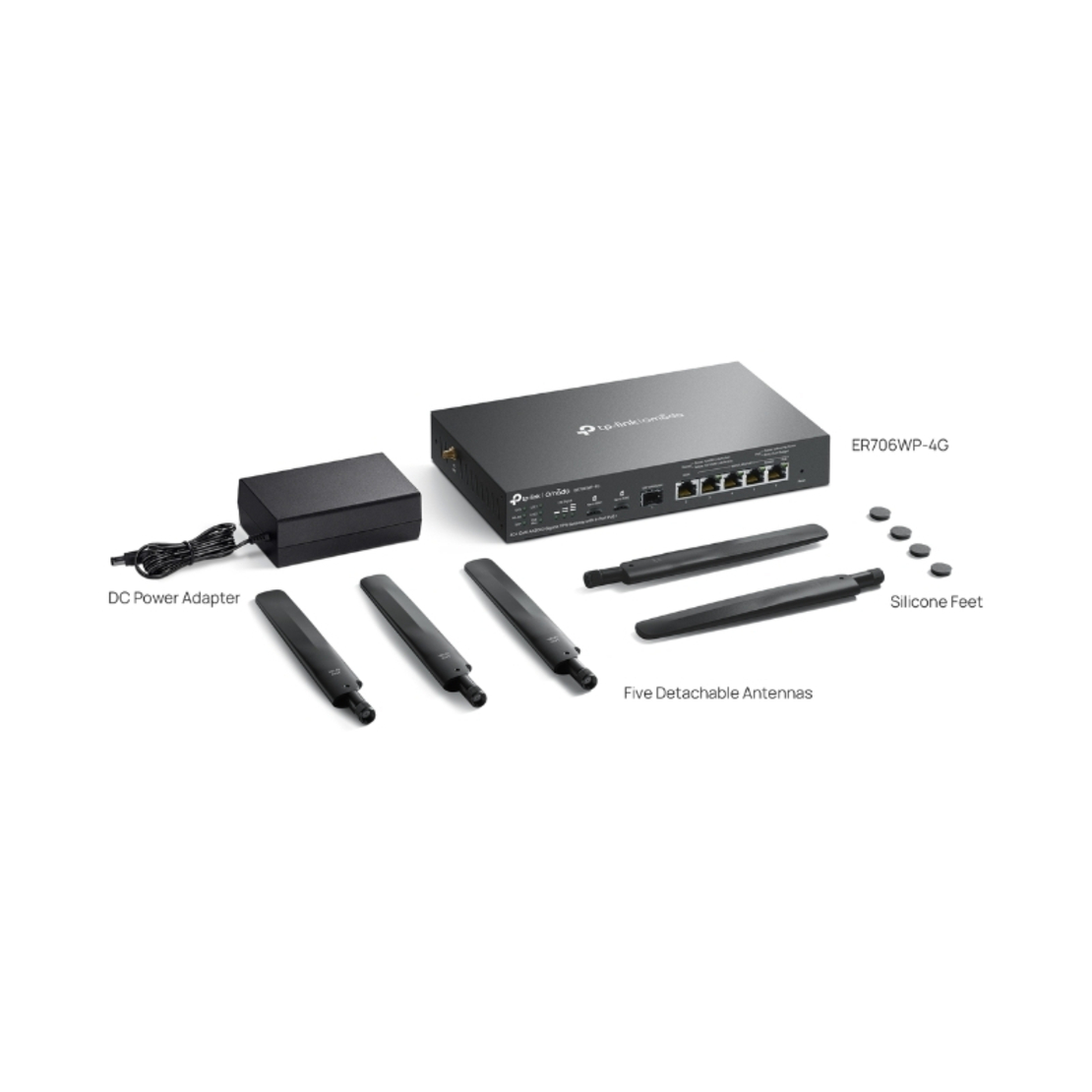 4G+ Cat6 AX3000 Gigabit VPN Gateway with 4-Port PoE+ Omada by TP-Link ER706WP-4G