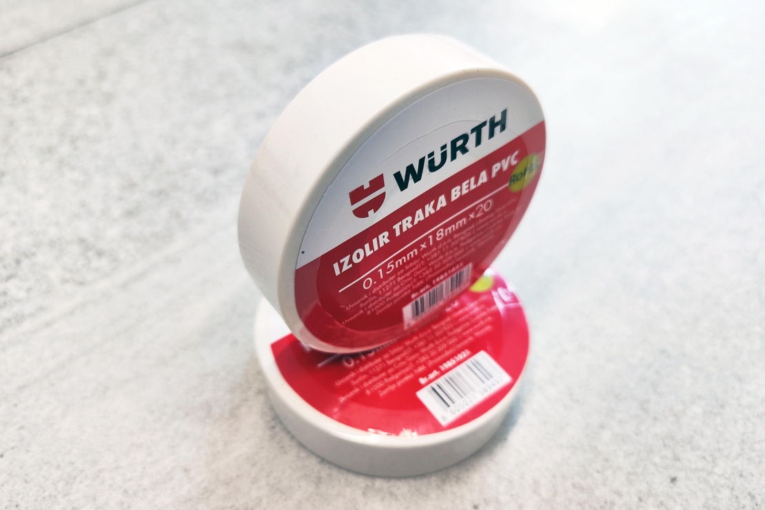 Изолационна лента Wurth 10м/18mm/0.15mm, бяла