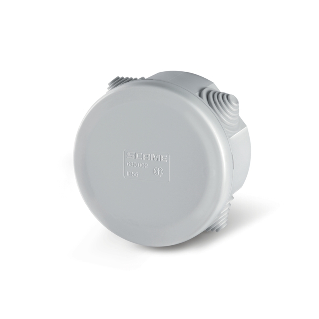 Кутия PVC Ф80х40 IP55,UV,4 щуцера SCAMEзатваряне на клик