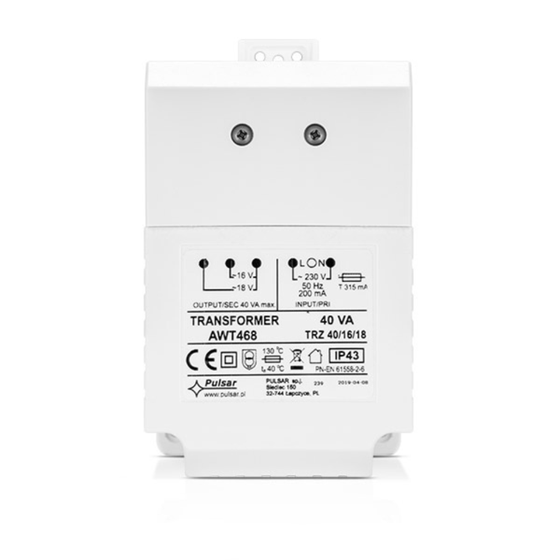 SATEL Трансформатор230V/18 AC, 40 VA - TR 40 VA