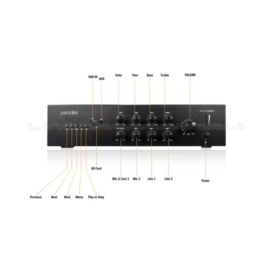 Инсталационен усилвател, изходна мощност: 120W / 100V - Pearller HY1120MBT