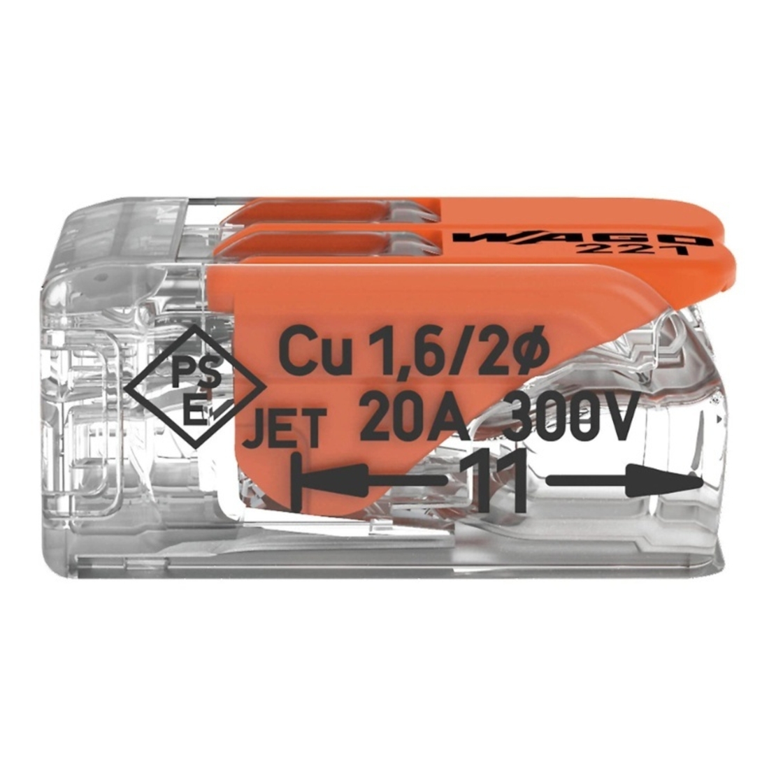 Бърза връзка Compact, за всички видове проводници от 0,2 до 4 mm² - 2-ка - Wago Compact 221-412
