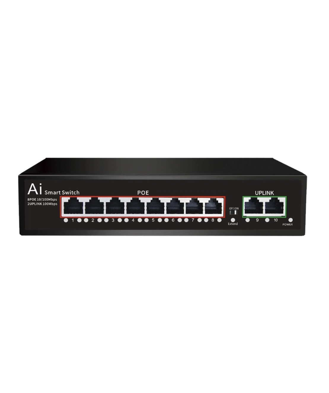 PoE Суич 10/100, 8 ports + 2 Uplink x 100Mbit, 2Gbps IEEE802.3af/at, 120W, 250m