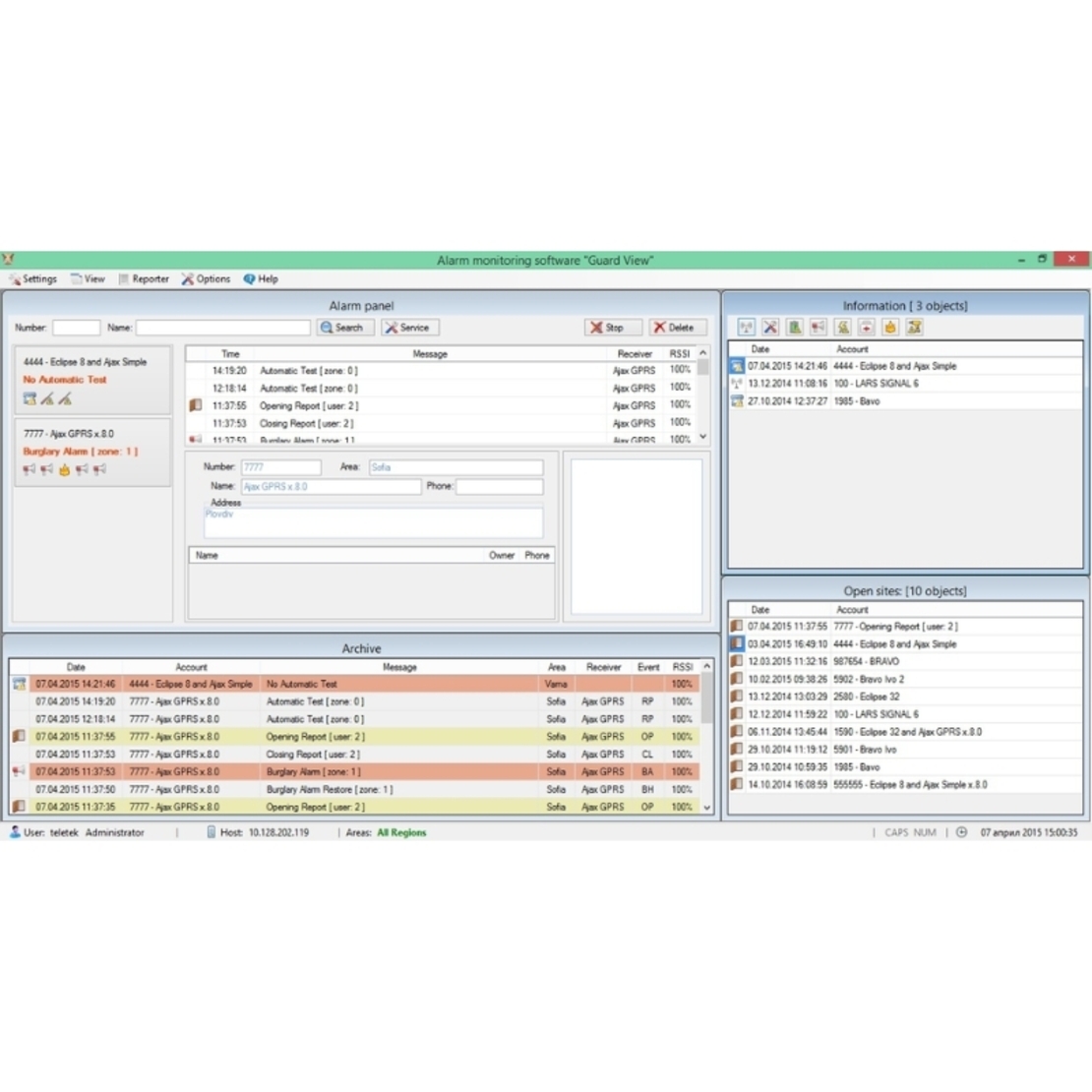 Guard View - Софтуер за мониторинг - Teletek Electronics Guard View