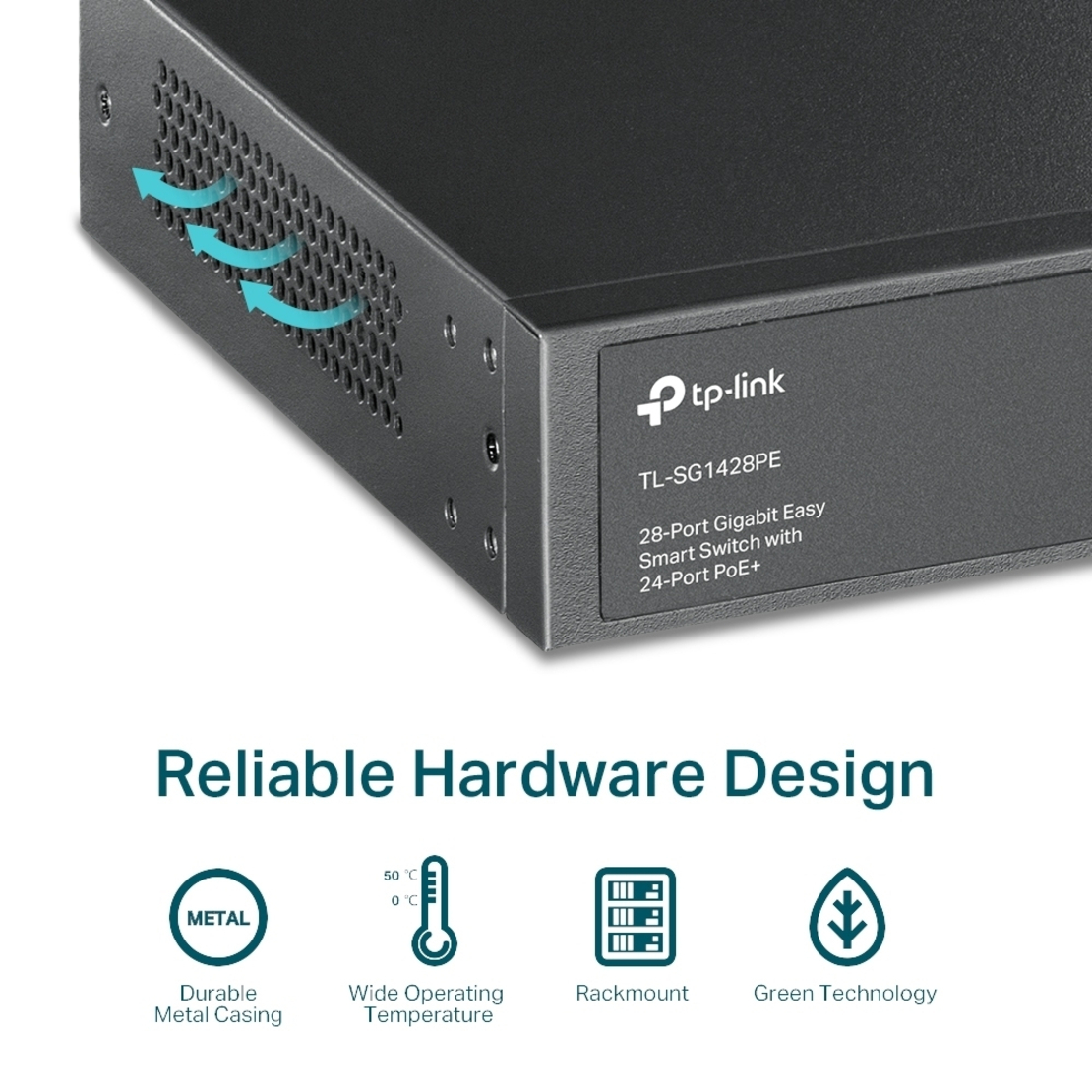 28-портов 10/100/1000 Mbps Easy Smart Switch, 24-Port PoE+ - Omada by TP-Link SG1428PE