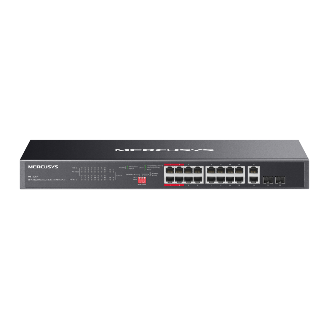 Mercusys MS120GP 16 Port Gigabit Hi-POE Суич + 2UPlink + 2SFP
