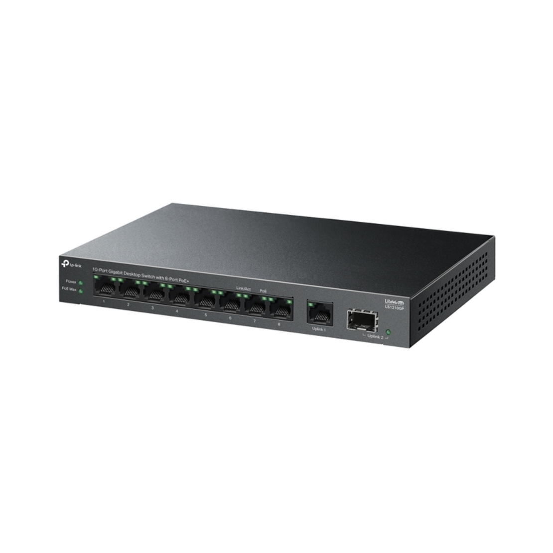 10-Port Gigabit Desktop Switch with 8-Port PoE+ Omada by TP-Link LS1210GP