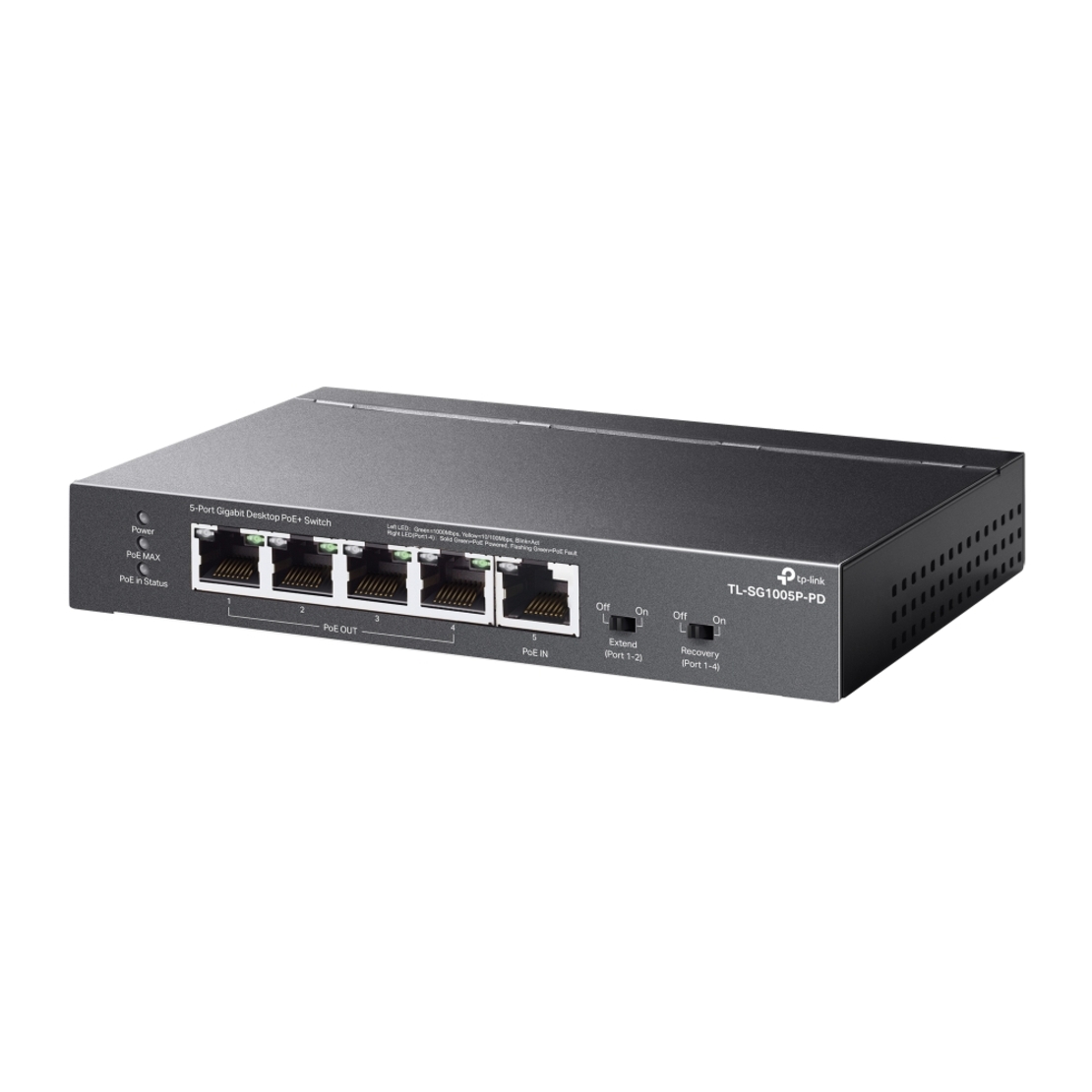 5-Port Gigabit Desktop PoE+ Switch with 1-Port PoE++ In and 4-Port PoE+Out - Omada by TP-Link SG1005P-PD