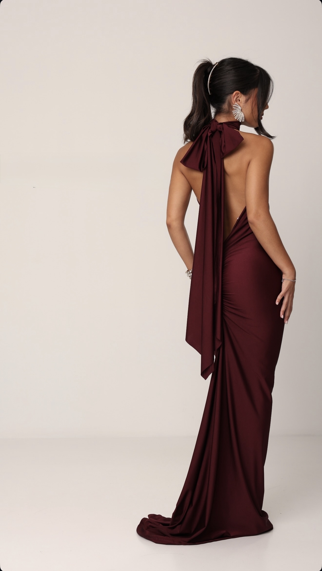 Елегантна макси рокля „Burgundy Elegance“