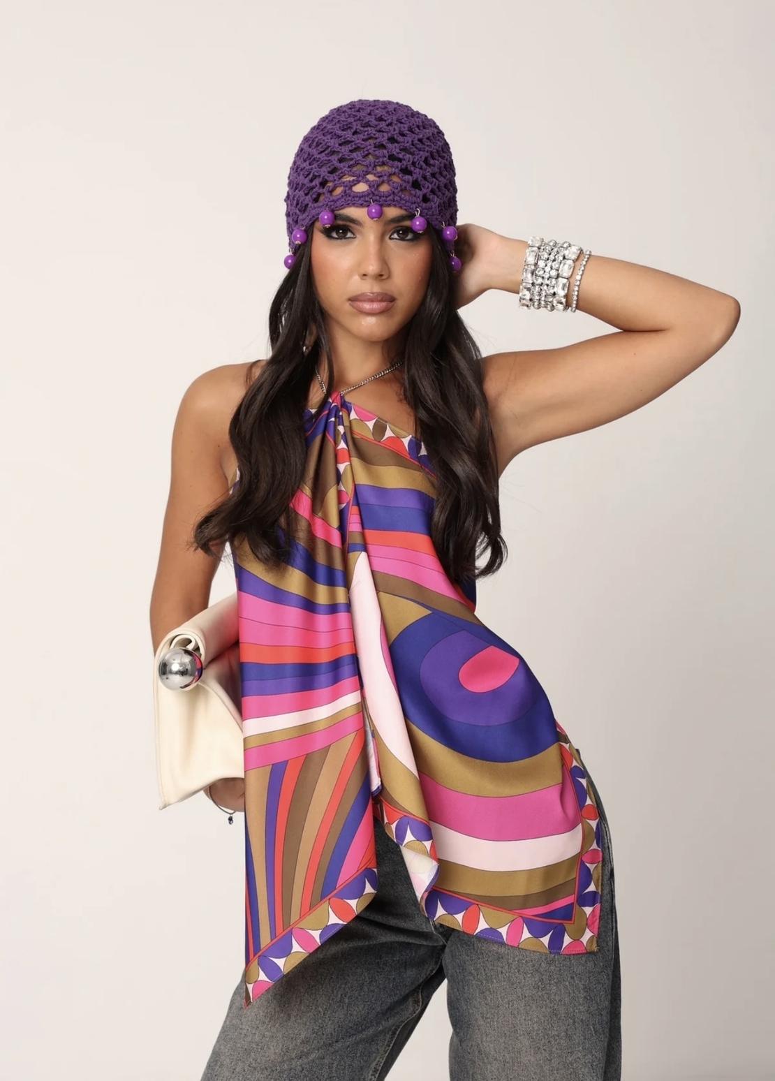 Топ “Violet Scarf”