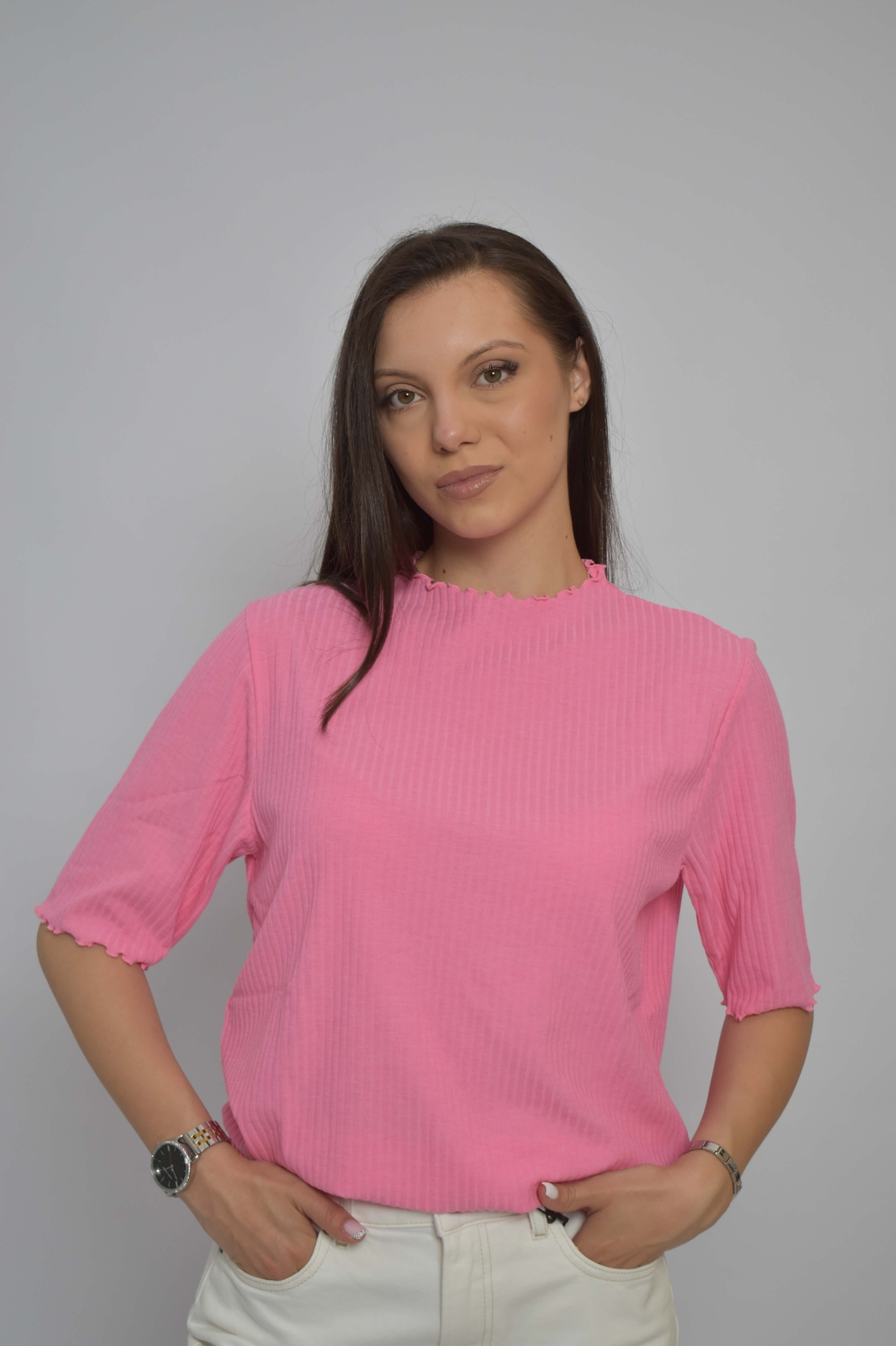 Тениска Only Carmakoma - Pink