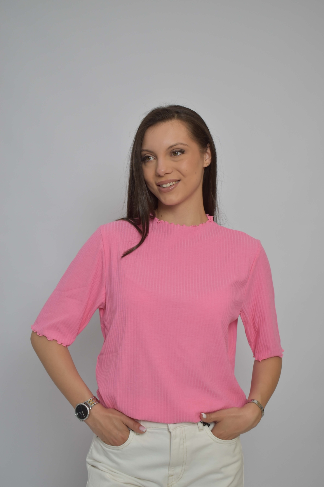Тениска Only Carmakoma - Pink
