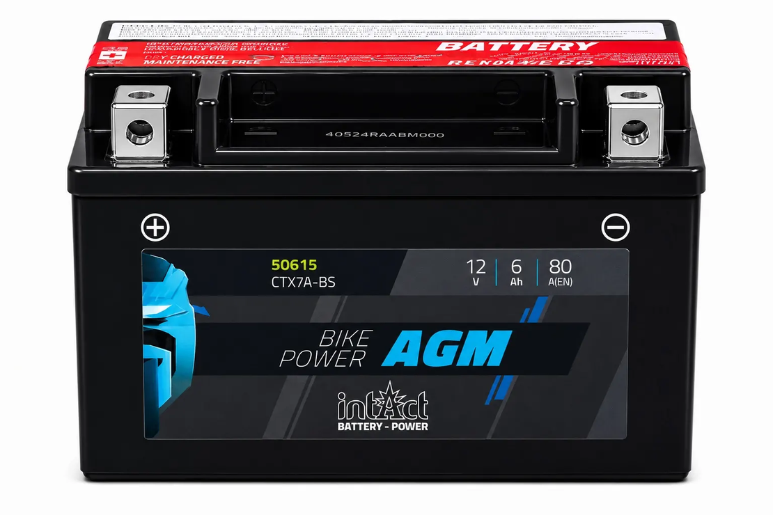 Мото акумулатор intAct Bike-Power AGM YTX7A-BS CTX7A-BS 80A