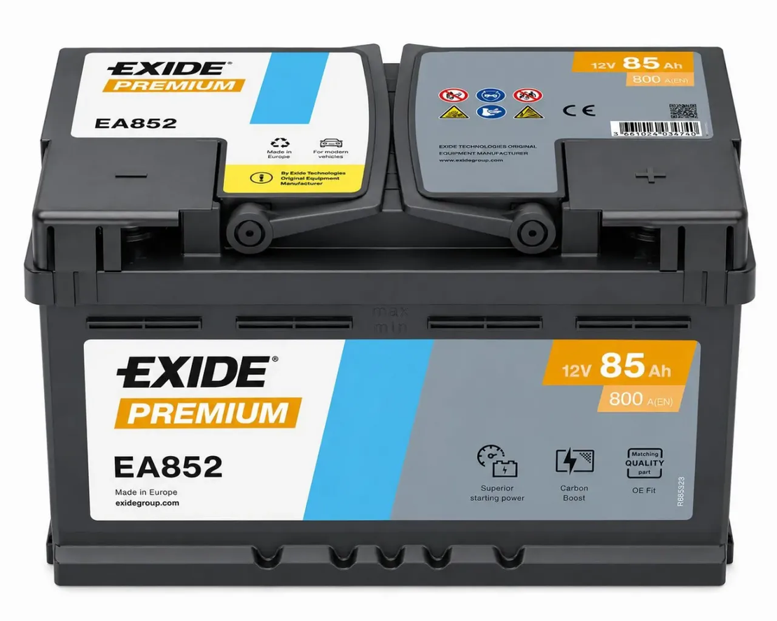 Акумулатор Exide Premium 12V 85Ah 800A EA852