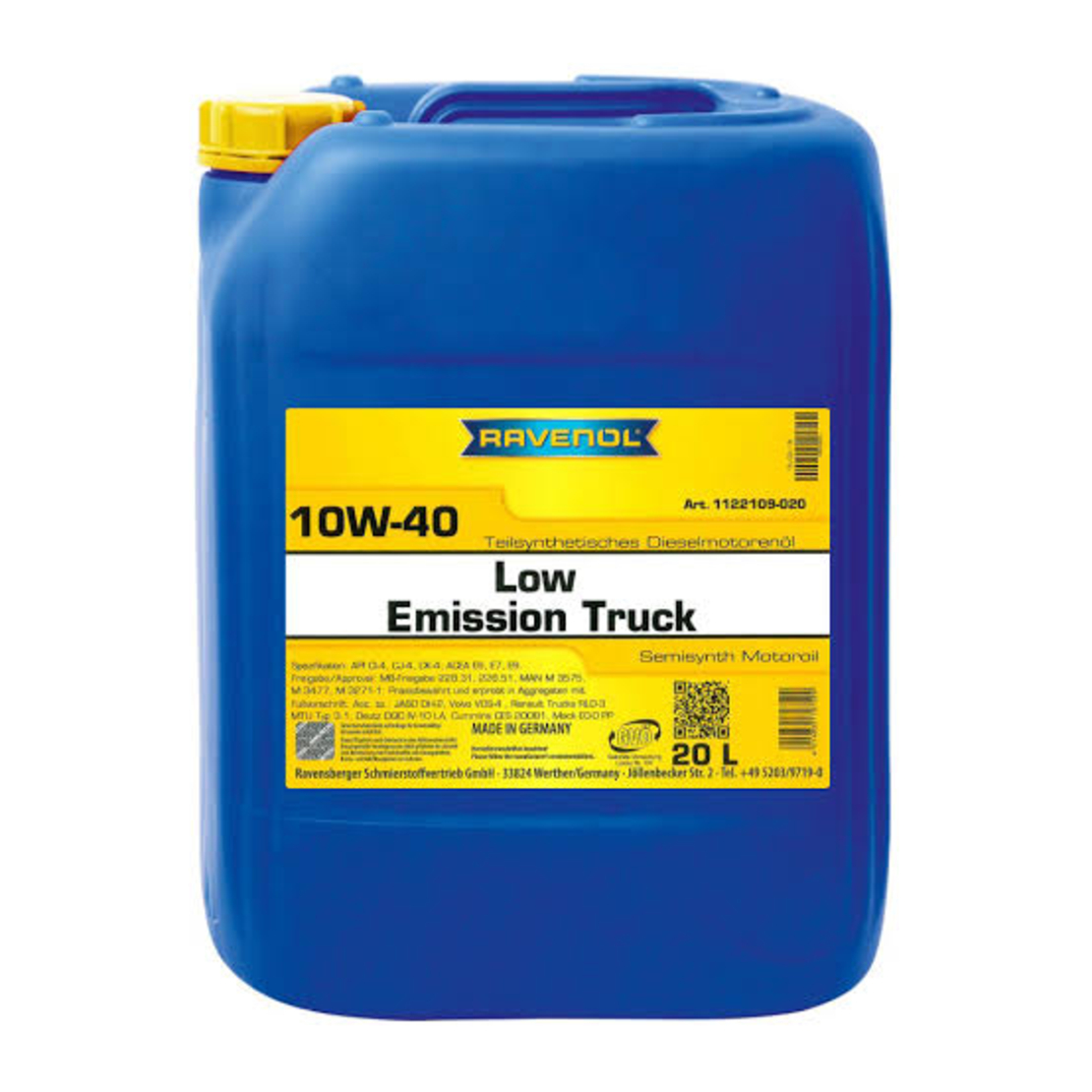 Моторно масло RAVENOL Low Emission Truck 10W-40 20л.