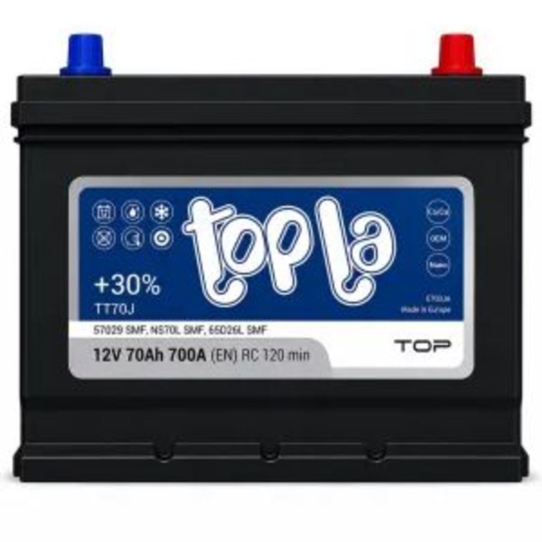 Акумулатор Topla JIS 12V 70Ah 700A /л+/
