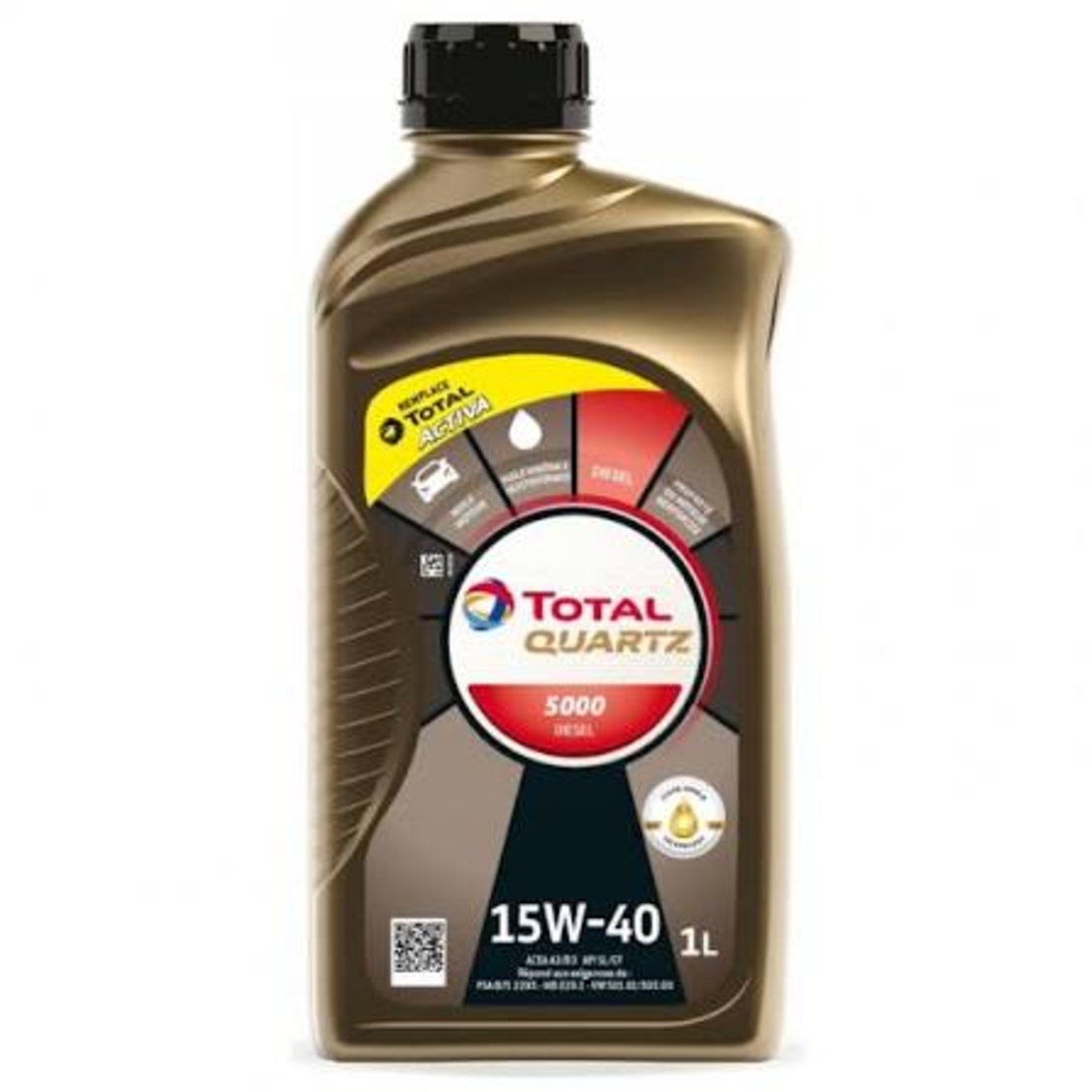 Масло TOTAL QUARTZ 5000 15W-40 - 1L