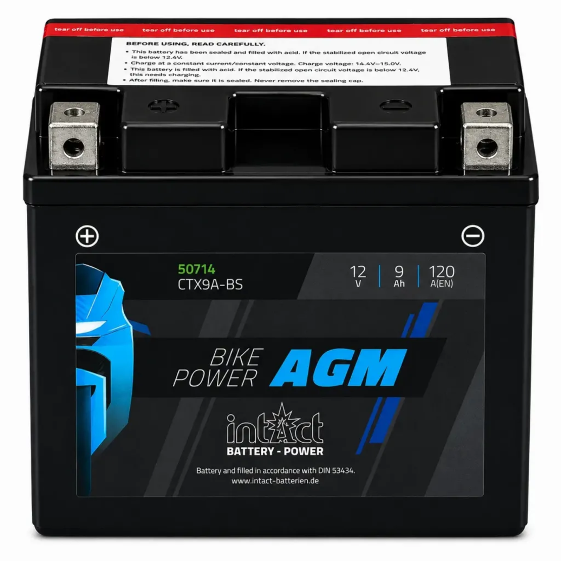 Мото aкумулатор intAct Bike-Power AGM YTX9A-BS CTX9A-BS 120a