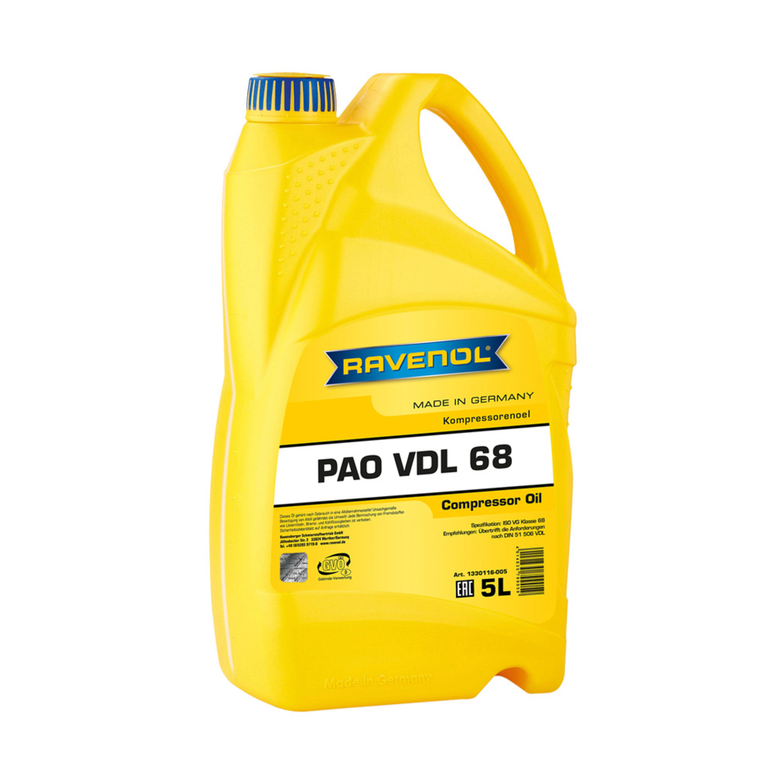 Компресорно масло RAVENOL Kompressorenoel VDL 68 5л.