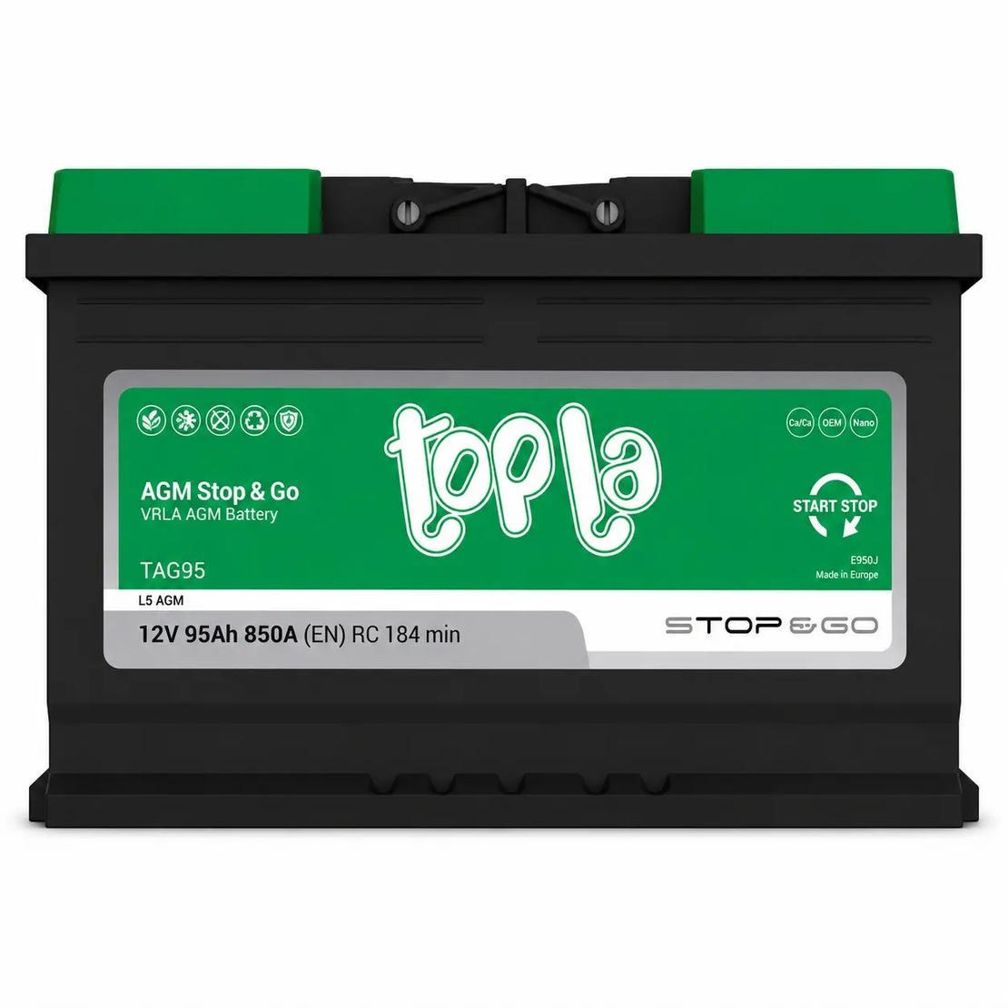 Акумулатор Topla AGM Stop&Go 12V 95Ah 850A